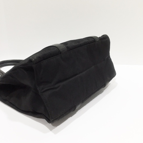 Prada black nylon and leather small tote bag - Picture 5 of 10